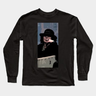 Polly Gray sits well dressed in a hat in a car and smokes a cigarette as a comic abstract art Long Sleeve T-Shirt